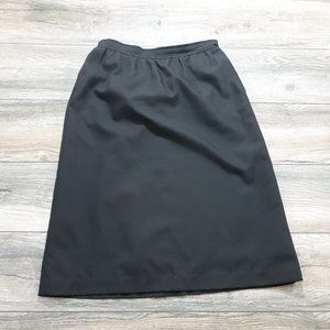 Porsha Womens Skirt Size 14 Black Pockets Zip Pull On 27" Waist Office Basic